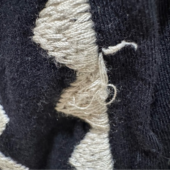 Johnny Was Tulia Embroidered Cardigan Open Front Women's Large Black Cream - Picture 13 of 15